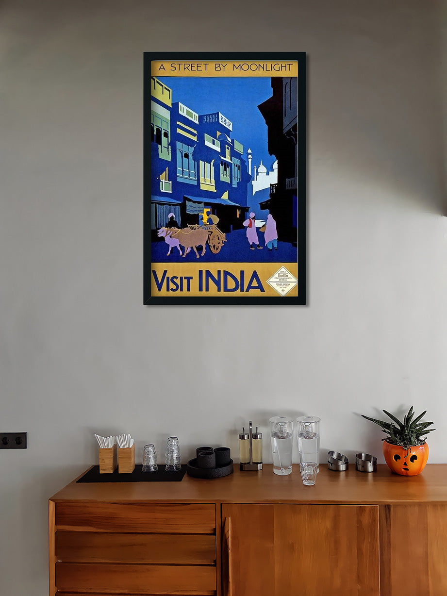 Vintage Street Light Poster 2 : 3 Vertical Premium Wall Art Canvas by MeriDeewar