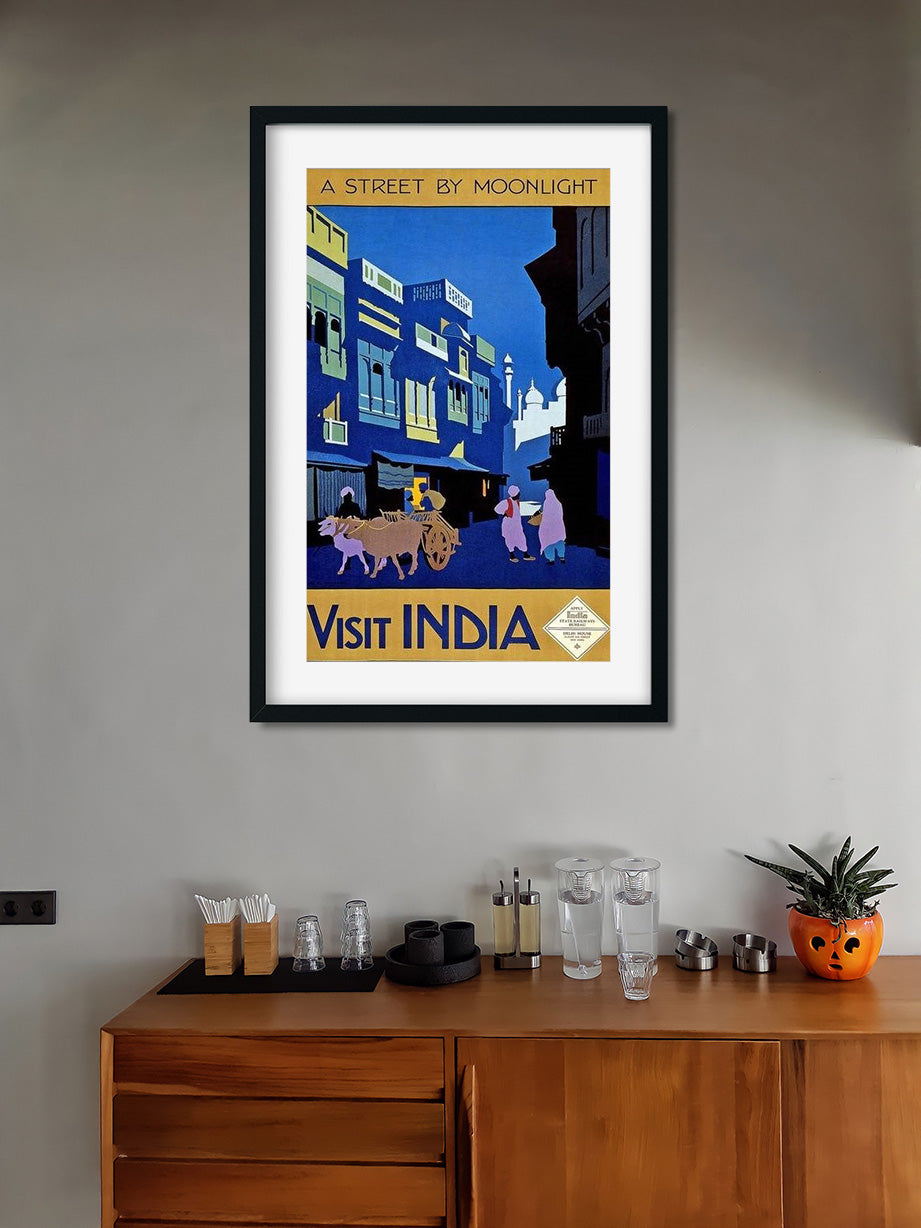 Vintage Street Light Poster 2 : 3 Vertical Premium Wall Art Canvas by MeriDeewar