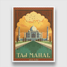 Vintage Taj Mahal Travel Poster Agra India 3 : 4 Vertical Premium Wall Art Canvas by MeriDeewar