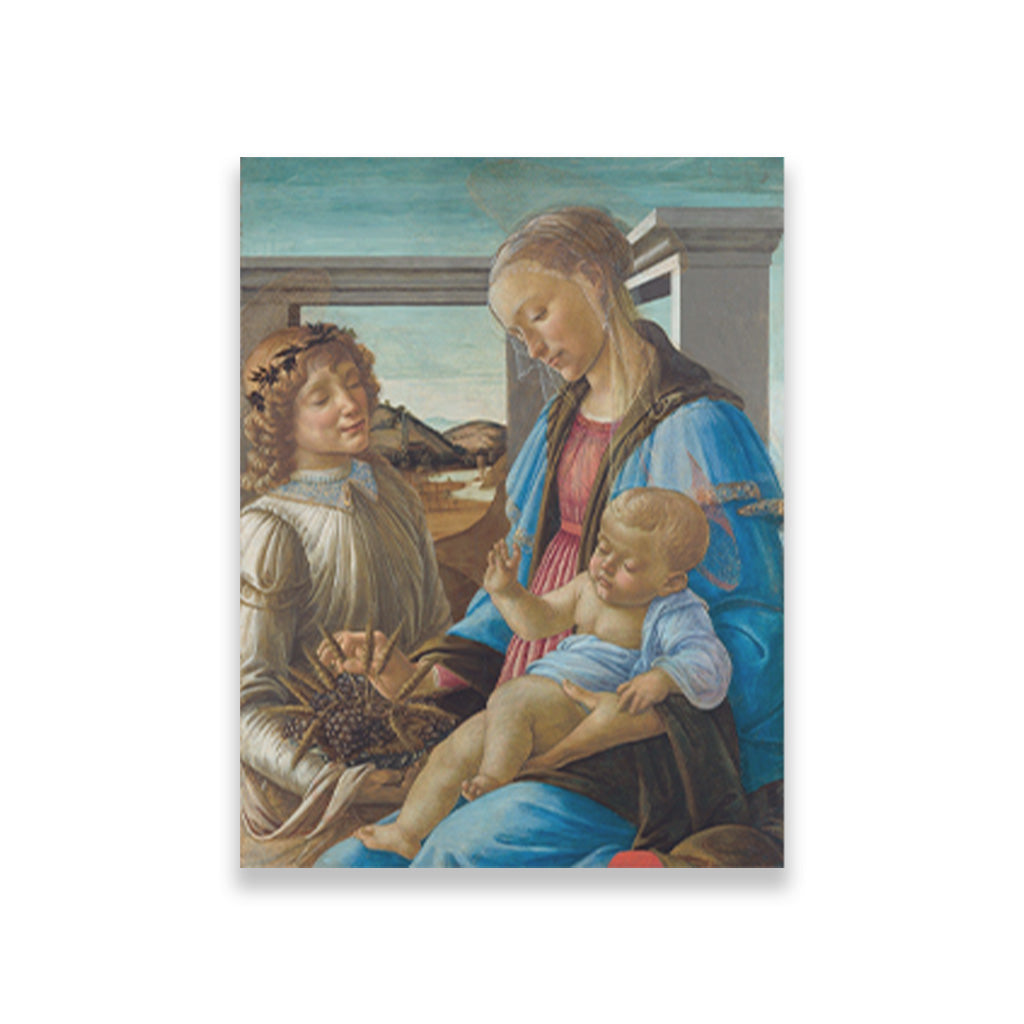 virgin and child with an angel Painting - Meri Deewar 3 : 4 Vertical Premium Wall Art Canvas by MeriDeewar