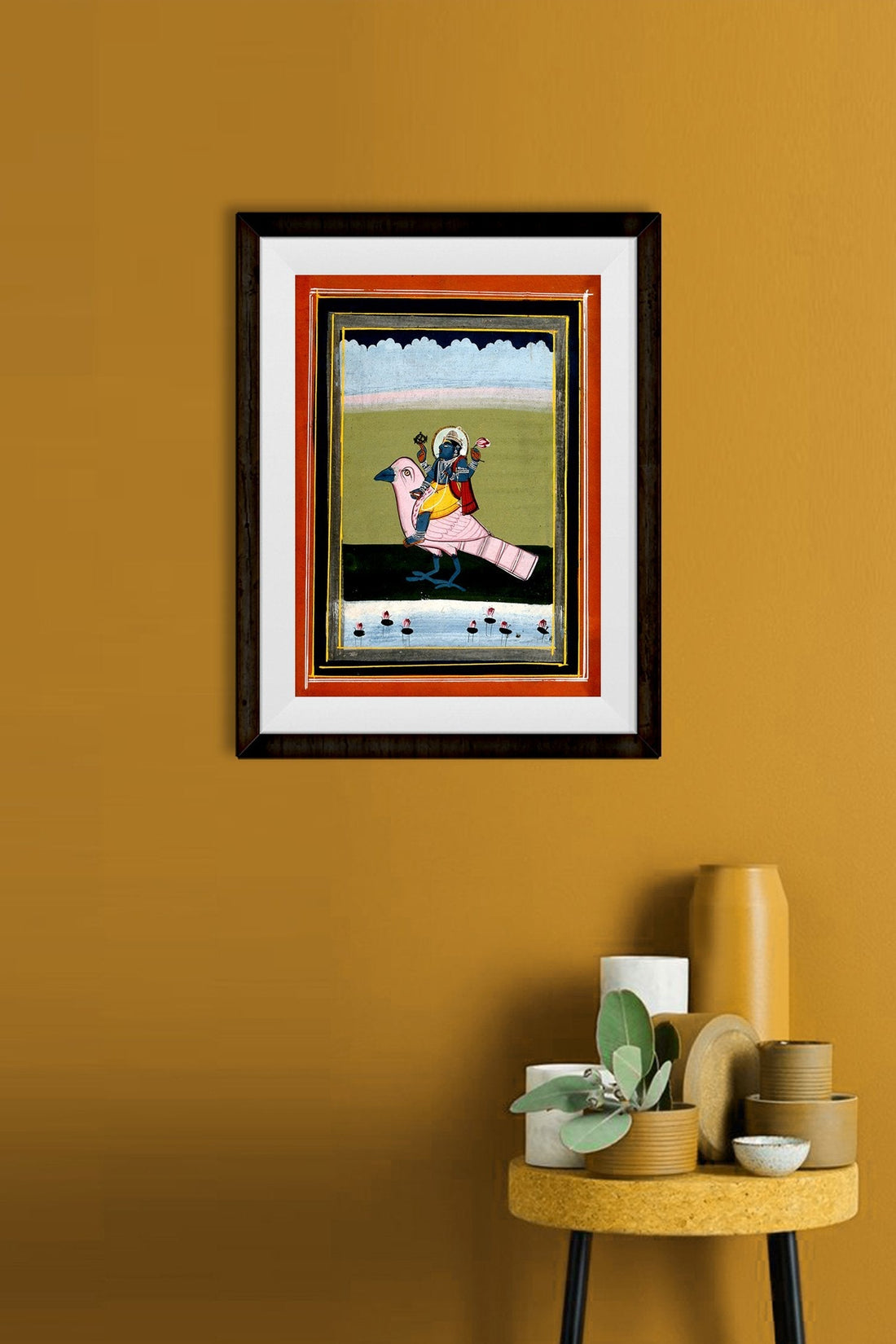 Vishnu as Satyanarayan Painting - Meri Deewar 3 : 4 Vertical Premium Wall Art Canvas by MeriDeewar