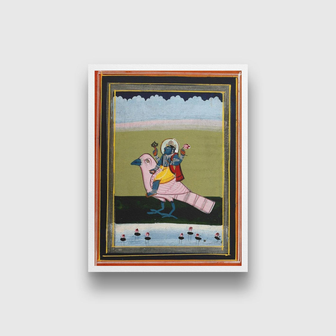 Vishnu as Satyanarayan Painting - Meri Deewar 3 : 4 Vertical Premium Wall Art Canvas by MeriDeewar