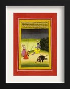 Vishnu Killing The Elephant Painting - Meri Deewar 2 : 3 Vertical Premium Wall Art Canvas by MeriDeewar