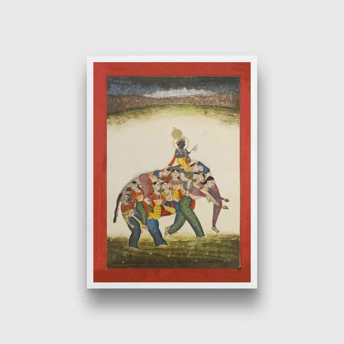 Vishnu Painting - Meri Deewar 4 X 5.5 Vertical Premium Wall Art Canvas by MeriDeewar