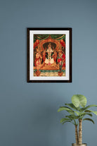 Vishnu-portrayed-as-in-a-Maharastra-temple-with-Hanuman-and-Garuda-before-him Painting - Meri Deewar 4 X 5.5 Vertical Premium Wall Art Canvas by MeriDeewar