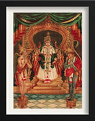 Vishnu-portrayed-as-in-a-Maharastra-temple-with-Hanuman-and-Garuda-before-him Painting - Meri Deewar 4 X 5.5 Vertical Premium Wall Art Canvas by MeriDeewar