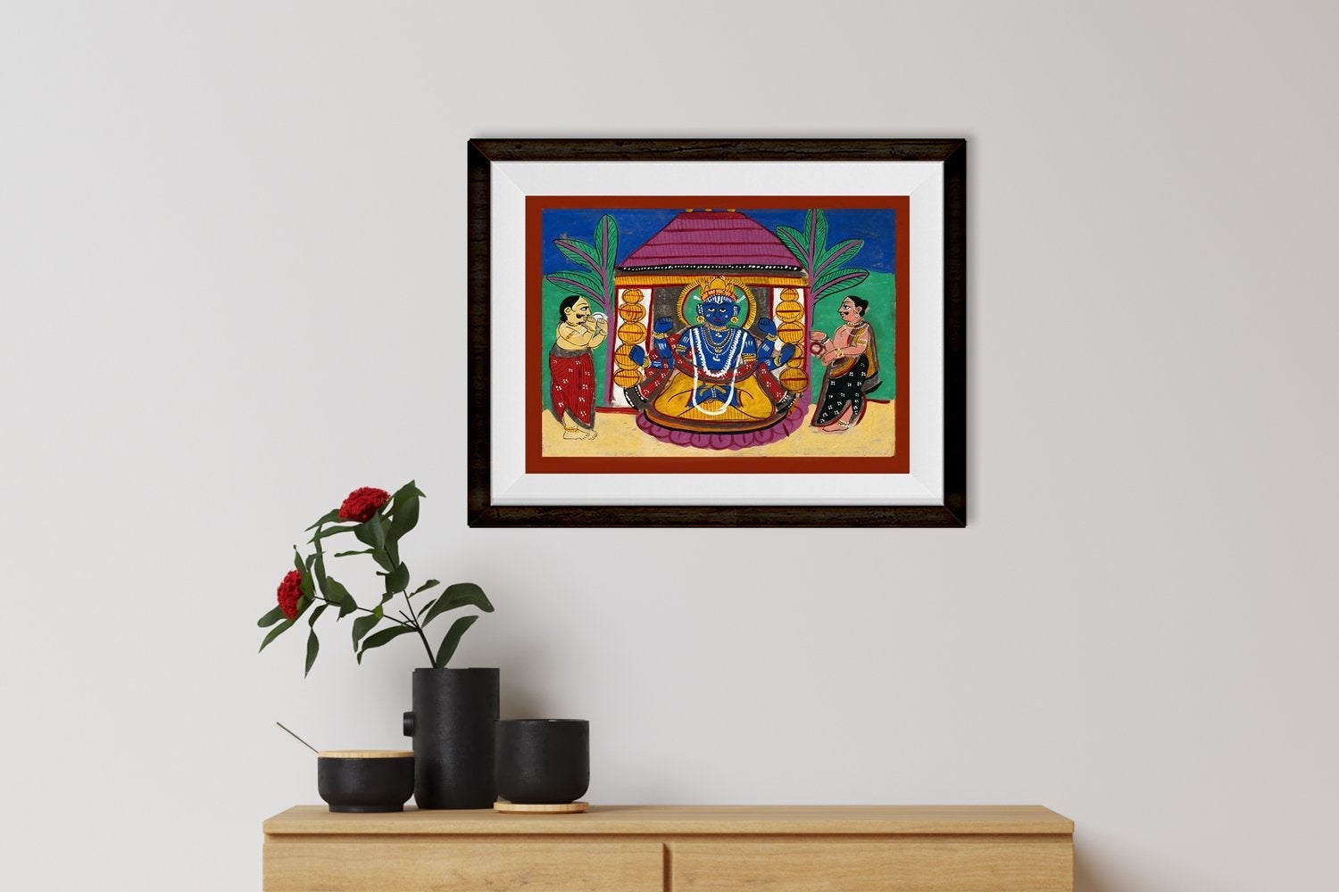 Vishnu with two worshippers Painting - Meri Deewar 4 : 3 Horizontal Premium Wall Art Canvas by MeriDeewar