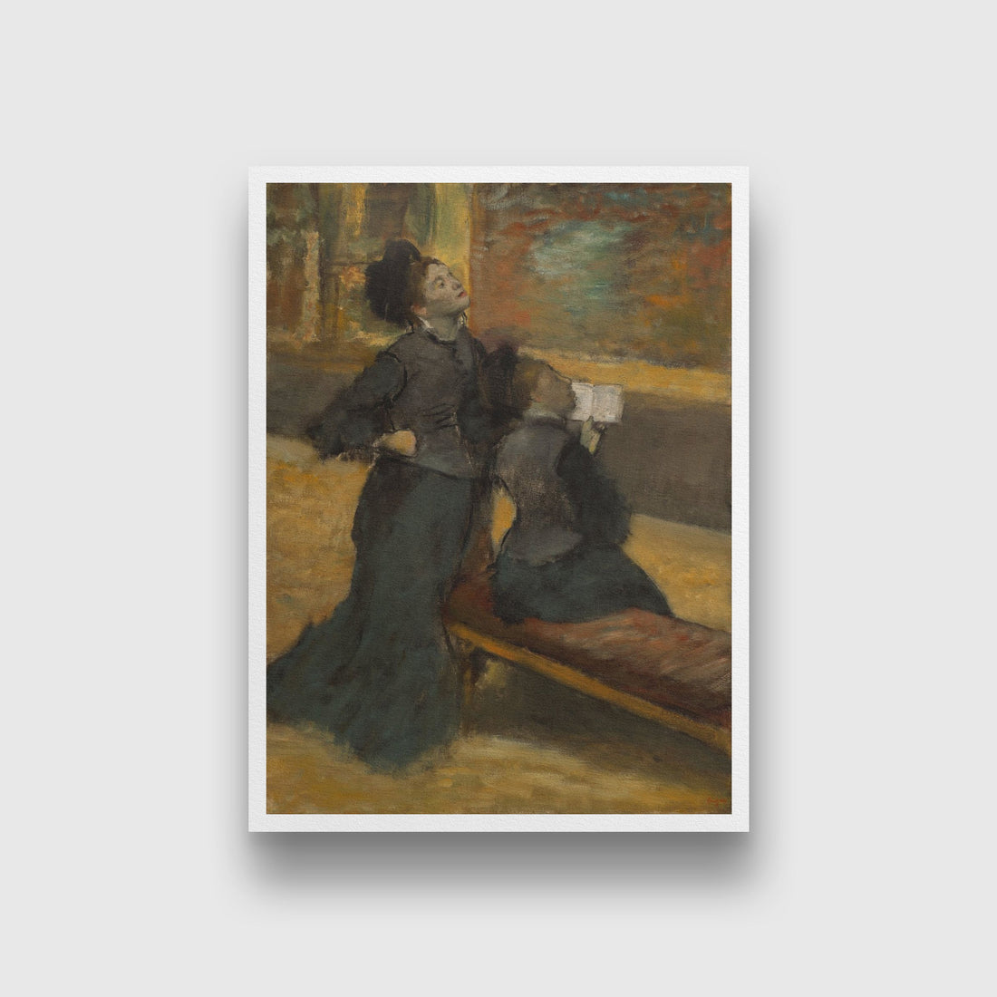 Visit To A Museum Painting - Meri Deewar 3 : 4 Vertical Premium Wall Art Canvas by MeriDeewar