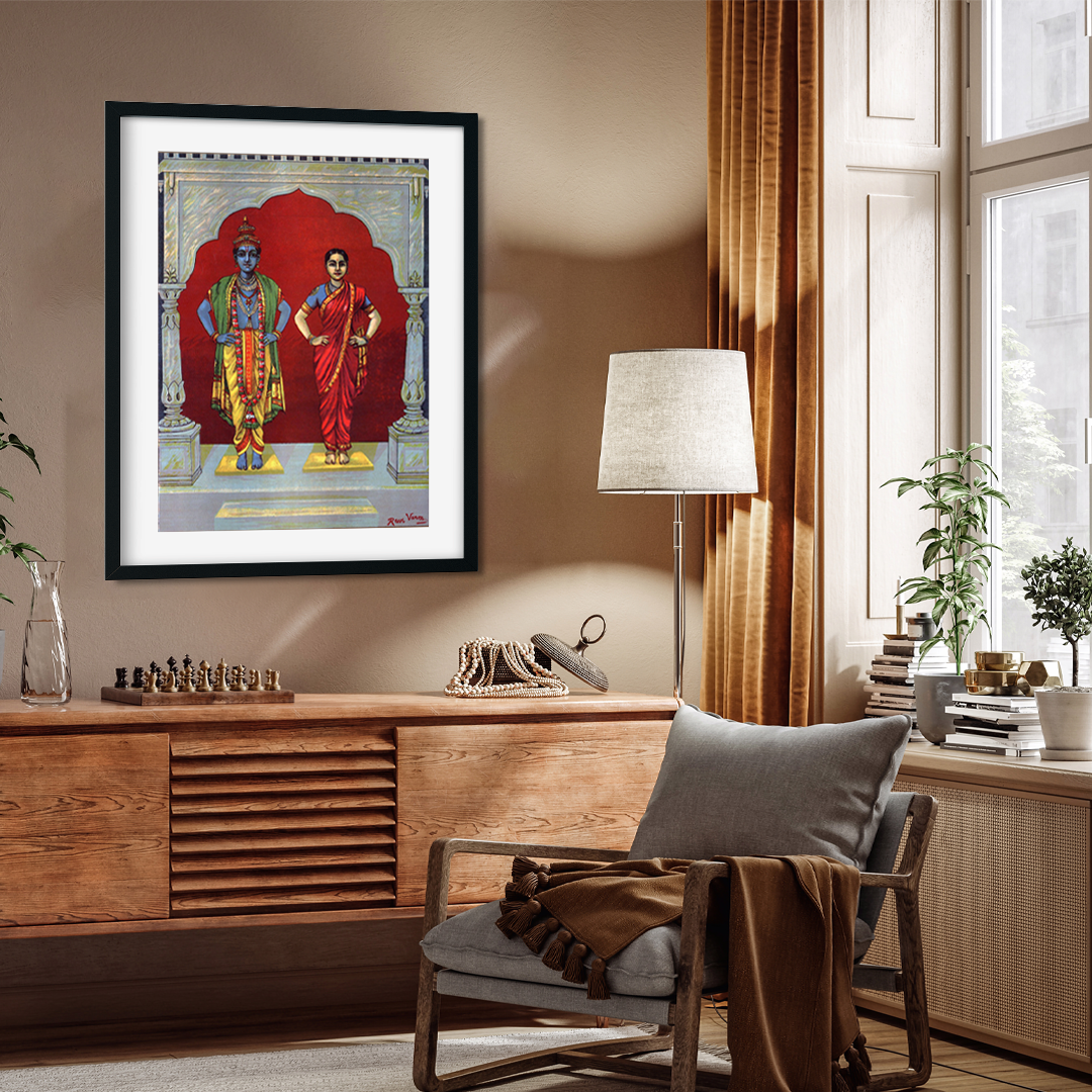 Vitthal Rukmini Painting Made By Raja Ravi Varma - Meri Deewar 2 : 3 Vertical Premium Wall Art Canvas by MeriDeewar