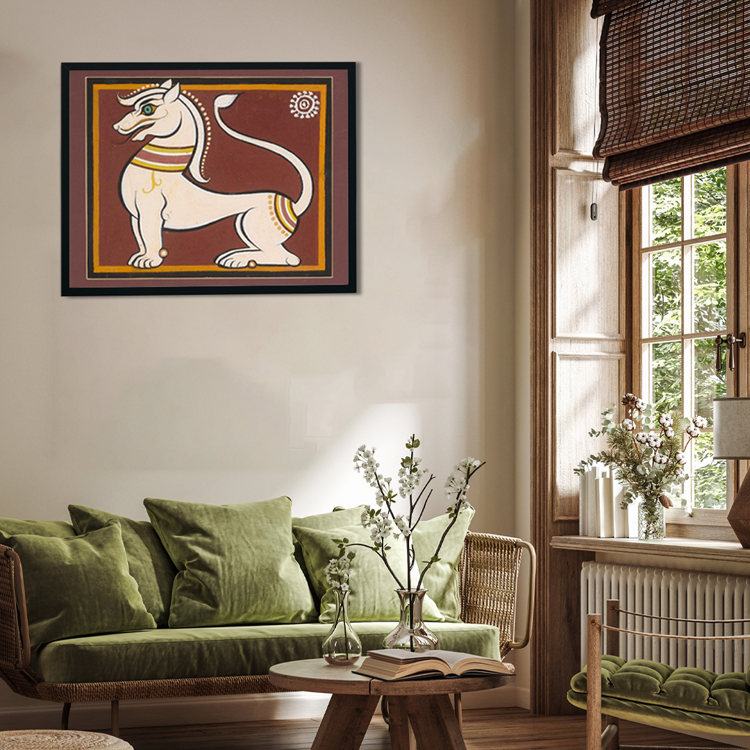 Vyala Painting 4 : 3 Horizontal Premium Wall Art Canvas by MeriDeewar