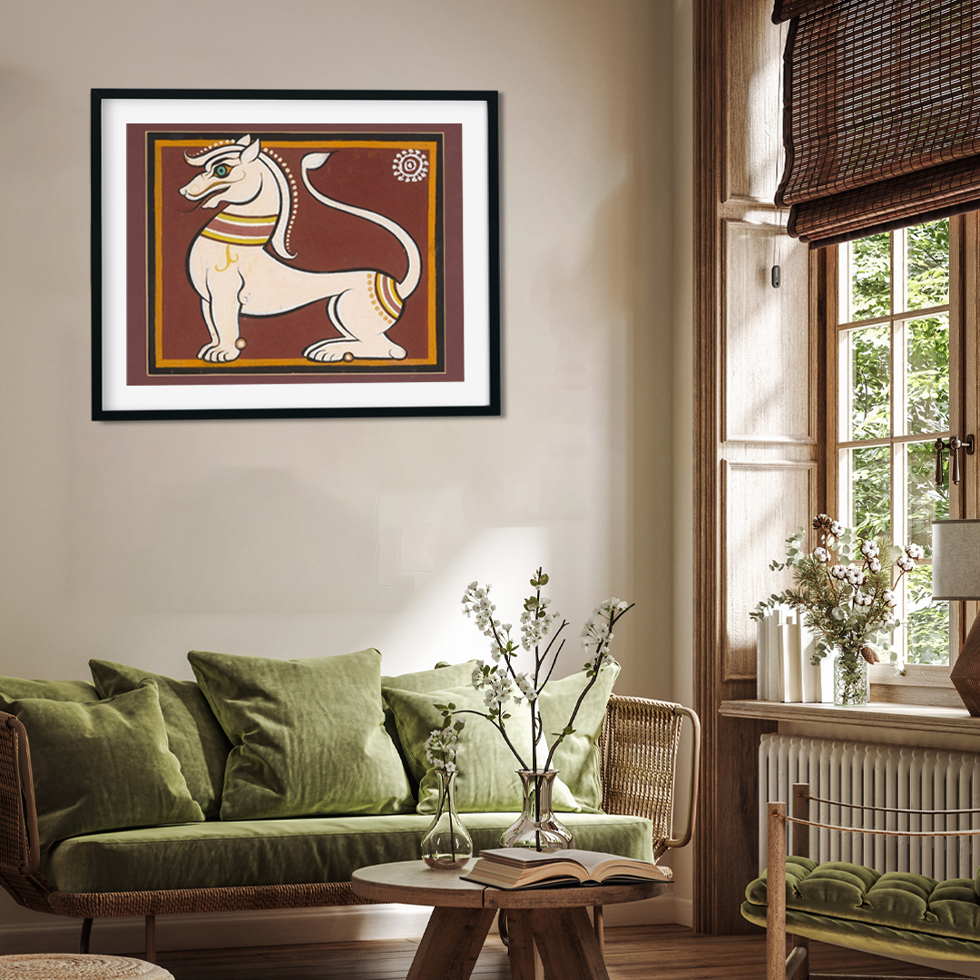 Vyala Painting 4 : 3 Horizontal Premium Wall Art Canvas by MeriDeewar