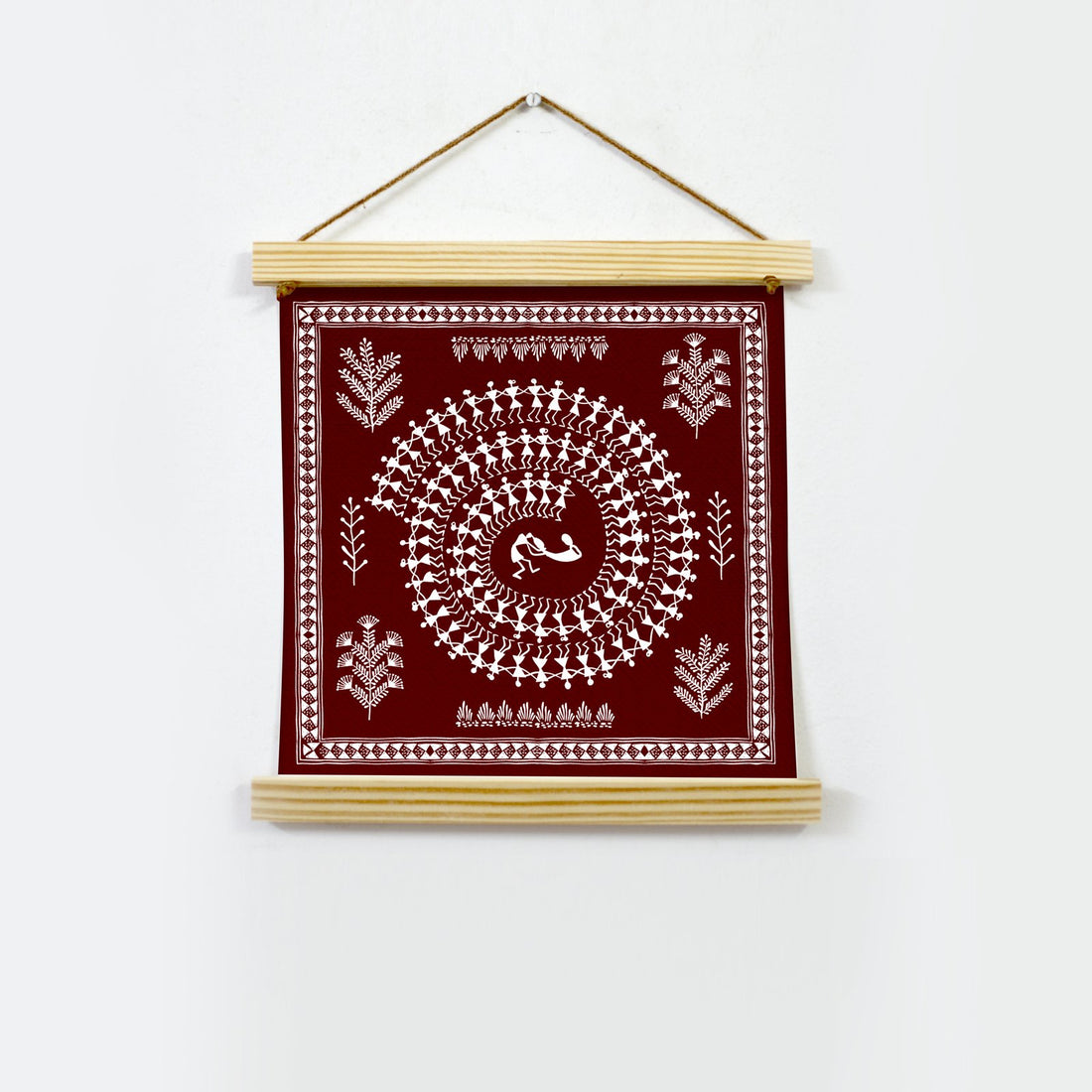 Warli Painting Hanging Canvas - Meri Deewar Hanging Canvas Premium Wall Art Canvas by MeriDeewar