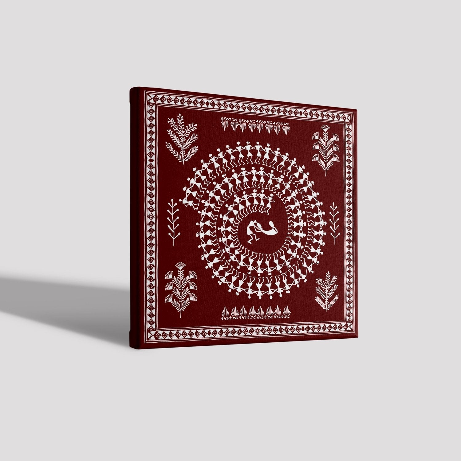 Warli Painting - Meri Deewar 1 : 1 Square Premium Wall Art Canvas by MeriDeewar