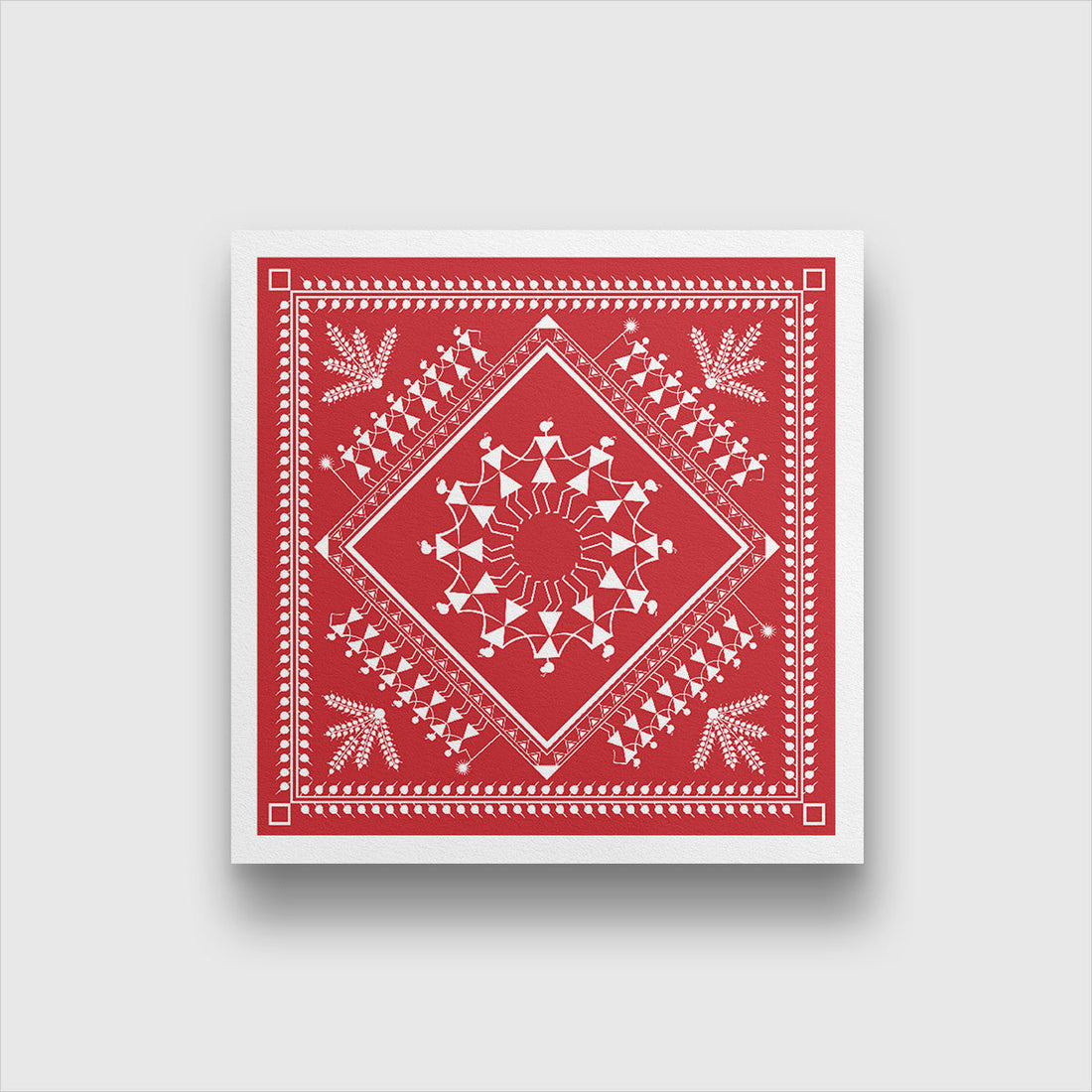 Warli Painting Painting 1 : 1 Square Premium Wall Art Canvas by MeriDeewar