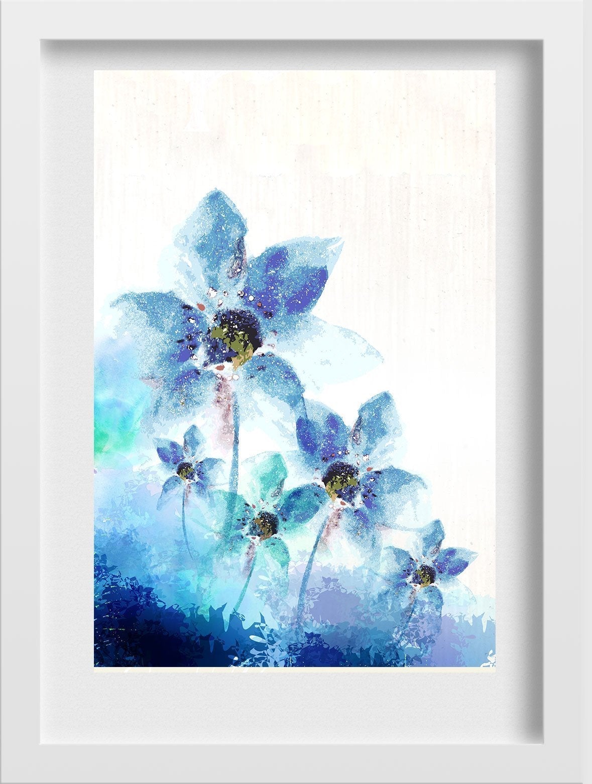 Water Color Flower Painting Wall Art - Meri Deewar 2 : 3 Vertical Premium Wall Art Canvas by MeriDeewar