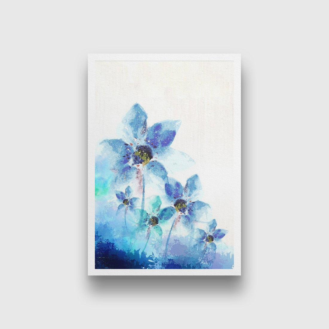 Water Color Flower Painting Wall Art - Meri Deewar 2 : 3 Vertical Premium Wall Art Canvas by MeriDeewar