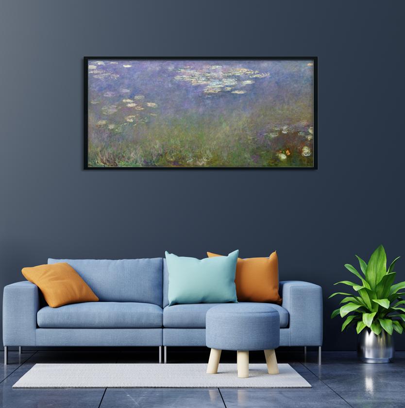 Water Lilies wall art Painting by Claude Monet - Meri Deewar Panorama Paintings Premium Wall Art Canvas by MeriDeewar