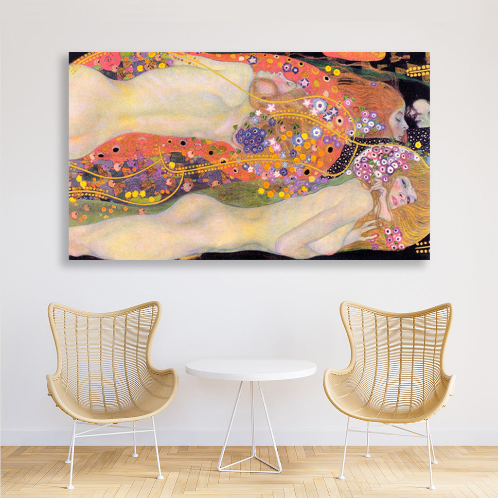Water Serpents panting 2 : 1 Horizontal Premium Wall Art Canvas by MeriDeewar