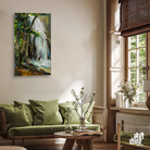 Waterfall Oil Painting 2 : 3 Vertical Premium Wall Art Canvas by MeriDeewar