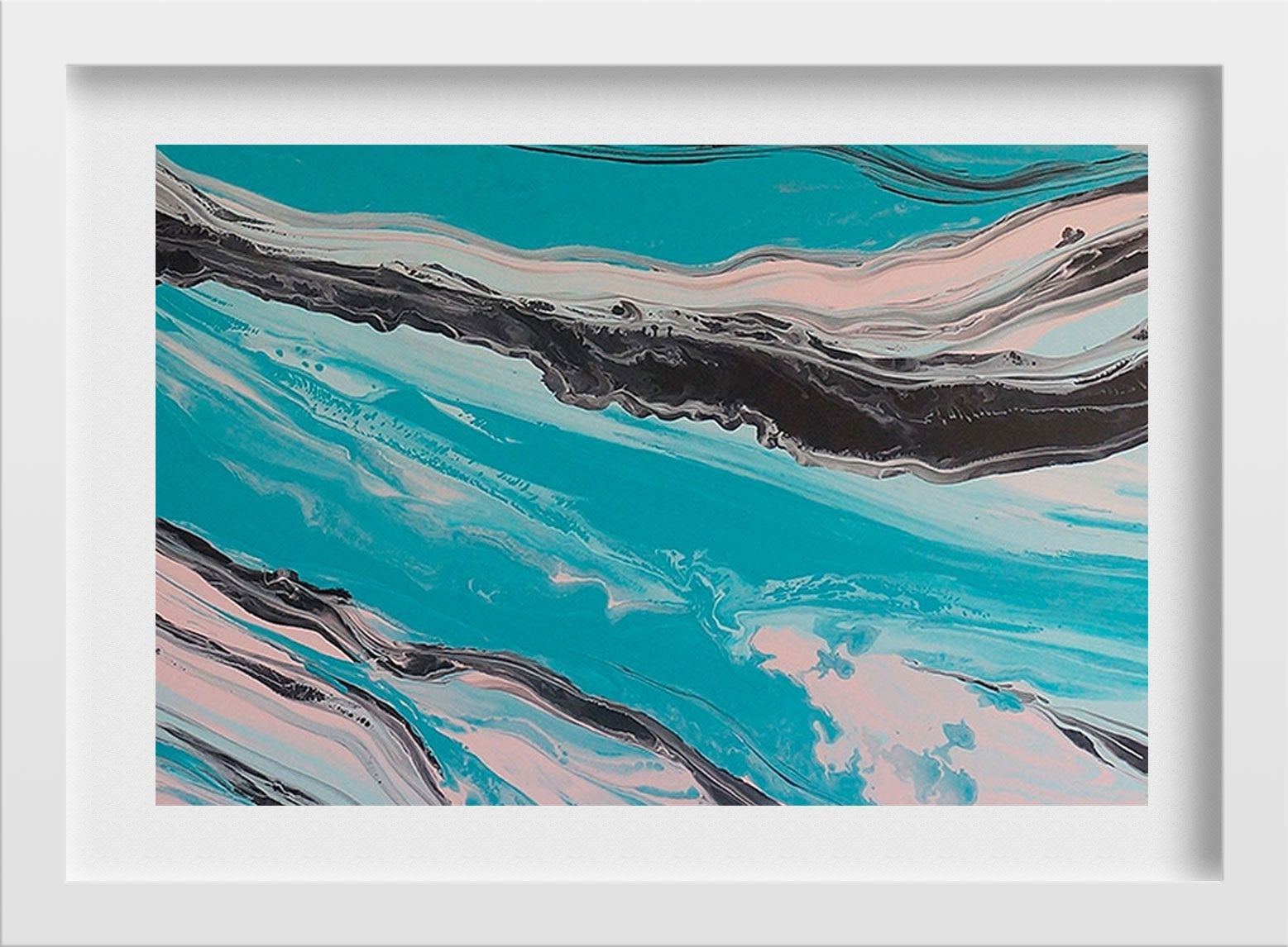 Waves Painting - Meri Deewar 3 : 2 Horizontal Premium Wall Art Canvas by MeriDeewar