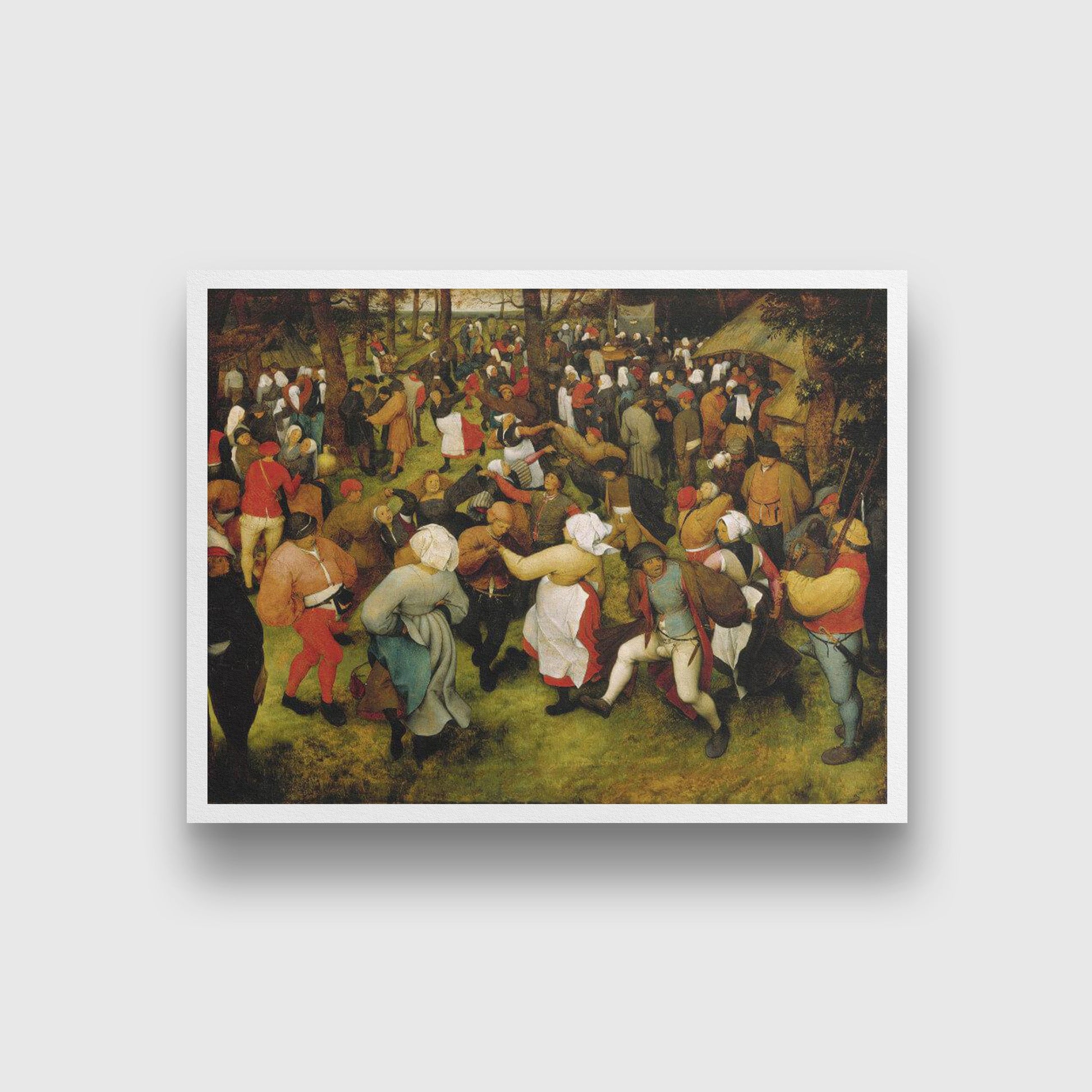 Wedding Dance In The Open Air Painting - Meri Deewar 4 : 3 Horizontal Premium Wall Art Canvas by MeriDeewar