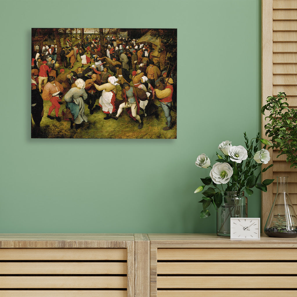 Wedding Dance In The Open Air Painting - Meri Deewar 4 : 3 Horizontal Premium Wall Art Canvas by MeriDeewar