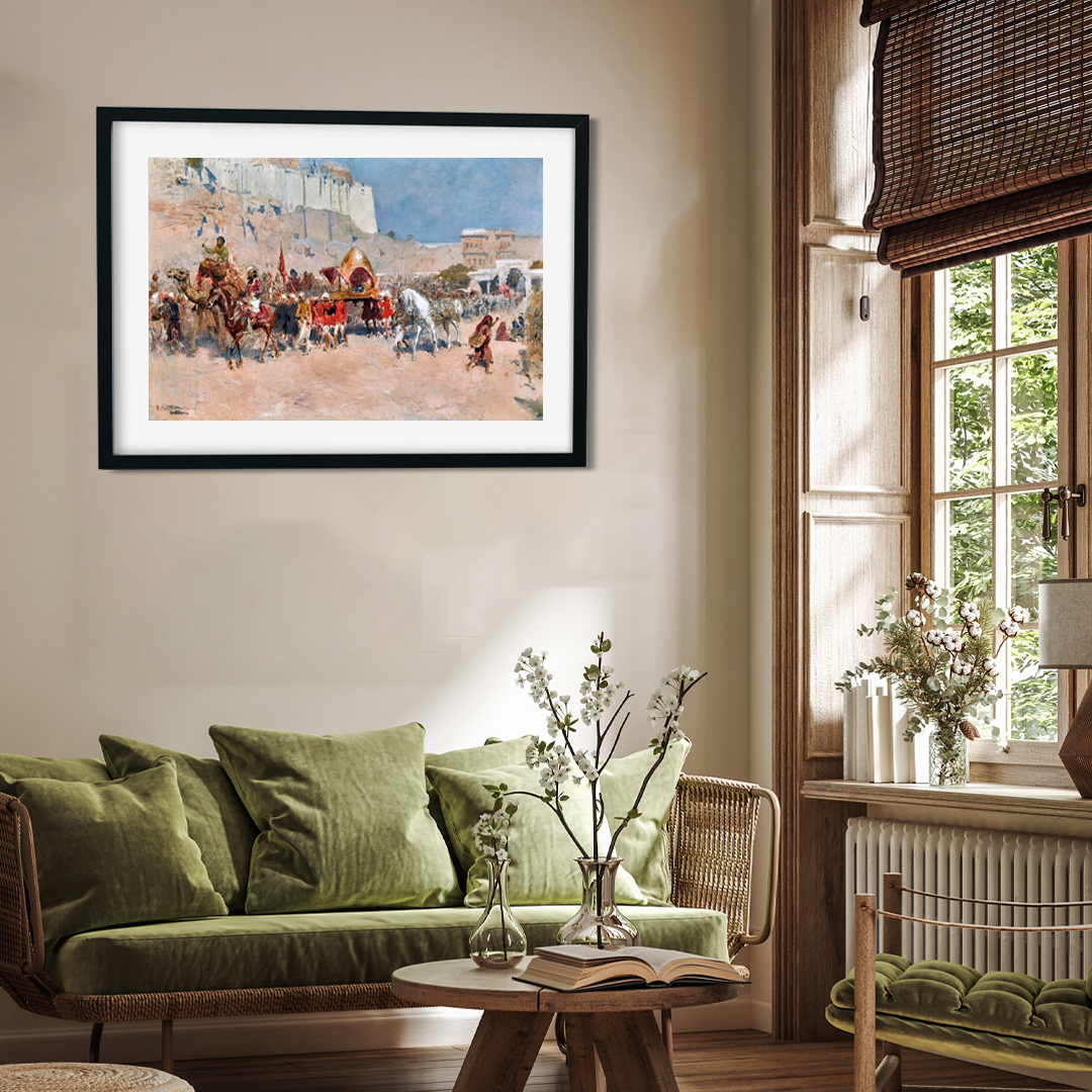 Wedding Procession Jodhpur Painting 3 : 2 Horizontal Premium Wall Art Canvas by MeriDeewar