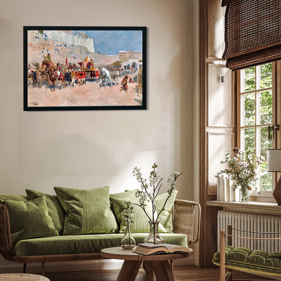 Wedding Procession Jodhpur Painting 3 : 2 Horizontal Premium Wall Art Canvas by MeriDeewar