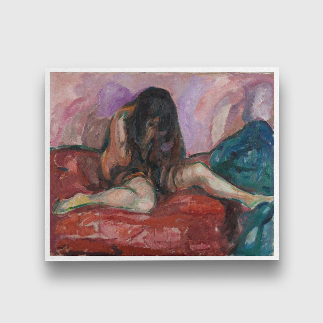 Weeping Nude Painting - Meri Deewar 4 :5 Vertical Premium Wall Art Canvas by MeriDeewar