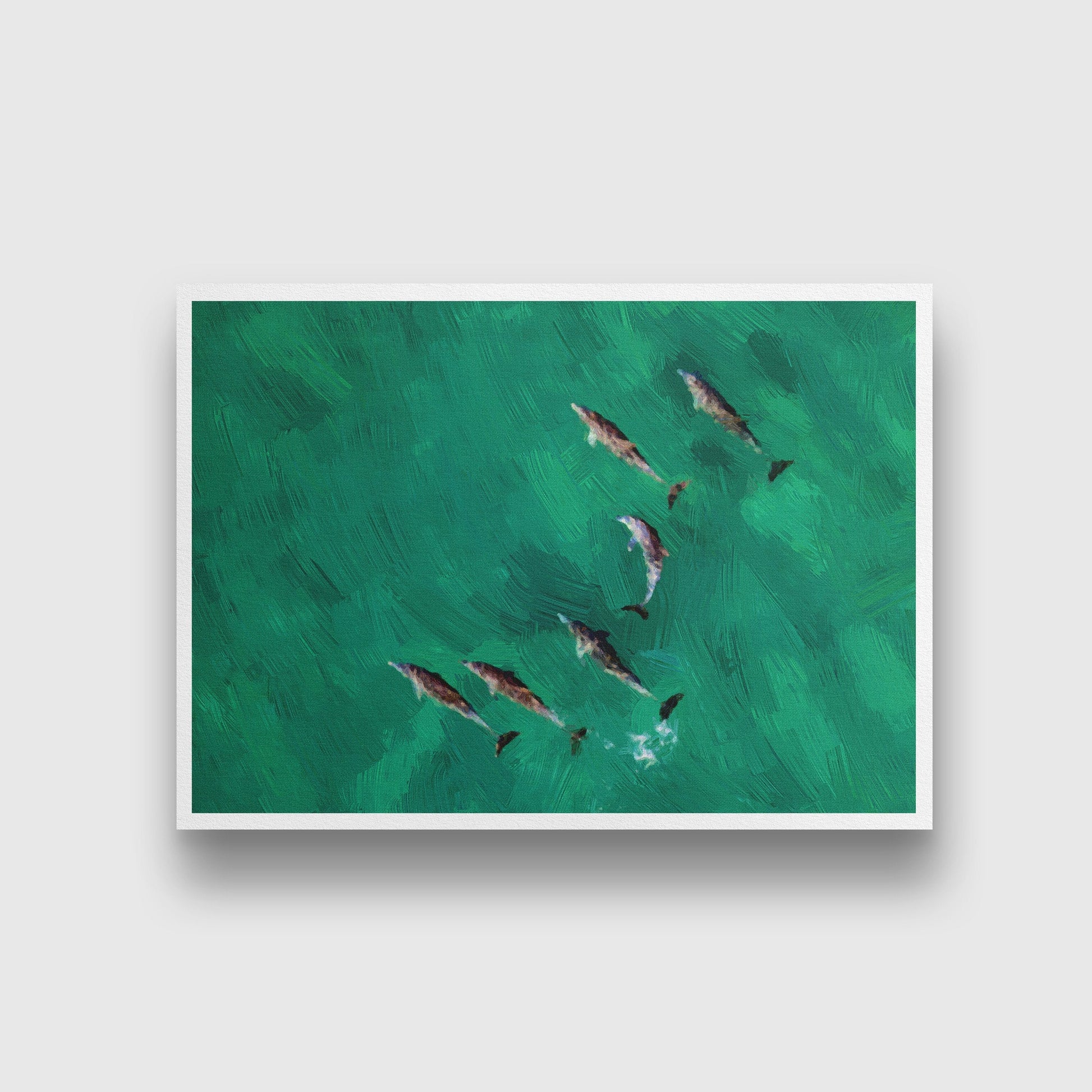 Whale shark and underwater painting - Meri Deewar 3 : 2 Horizontal Premium Wall Art Canvas by MeriDeewar