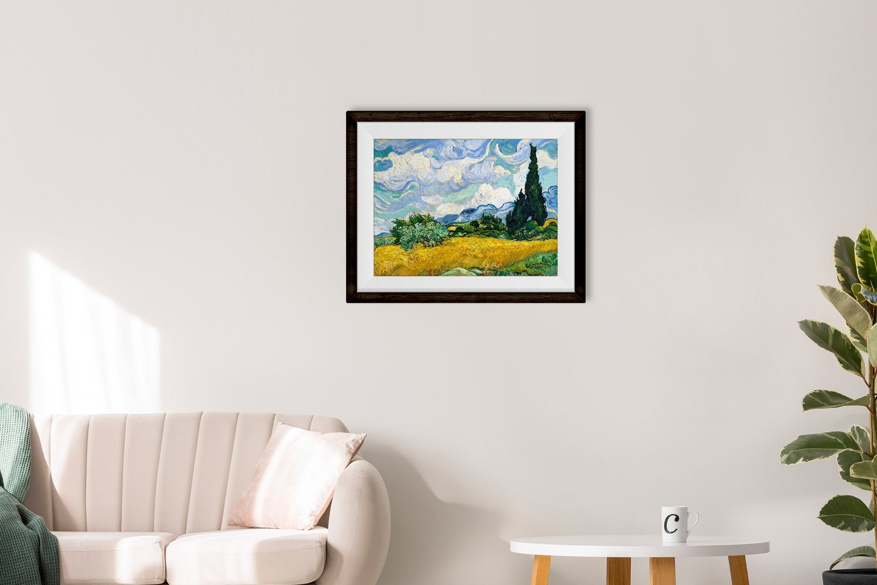 Wheat field with cypresses Painting By Van Gogh Painting - Meri Deewar 5 : 4 Horizontal Premium Wall Art Canvas by MeriDeewar