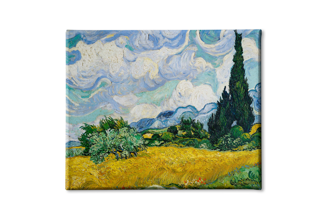 Wheat field with cypresses Painting By Van Gogh Painting - Meri Deewar 5 : 4 Horizontal Premium Wall Art Canvas by MeriDeewar