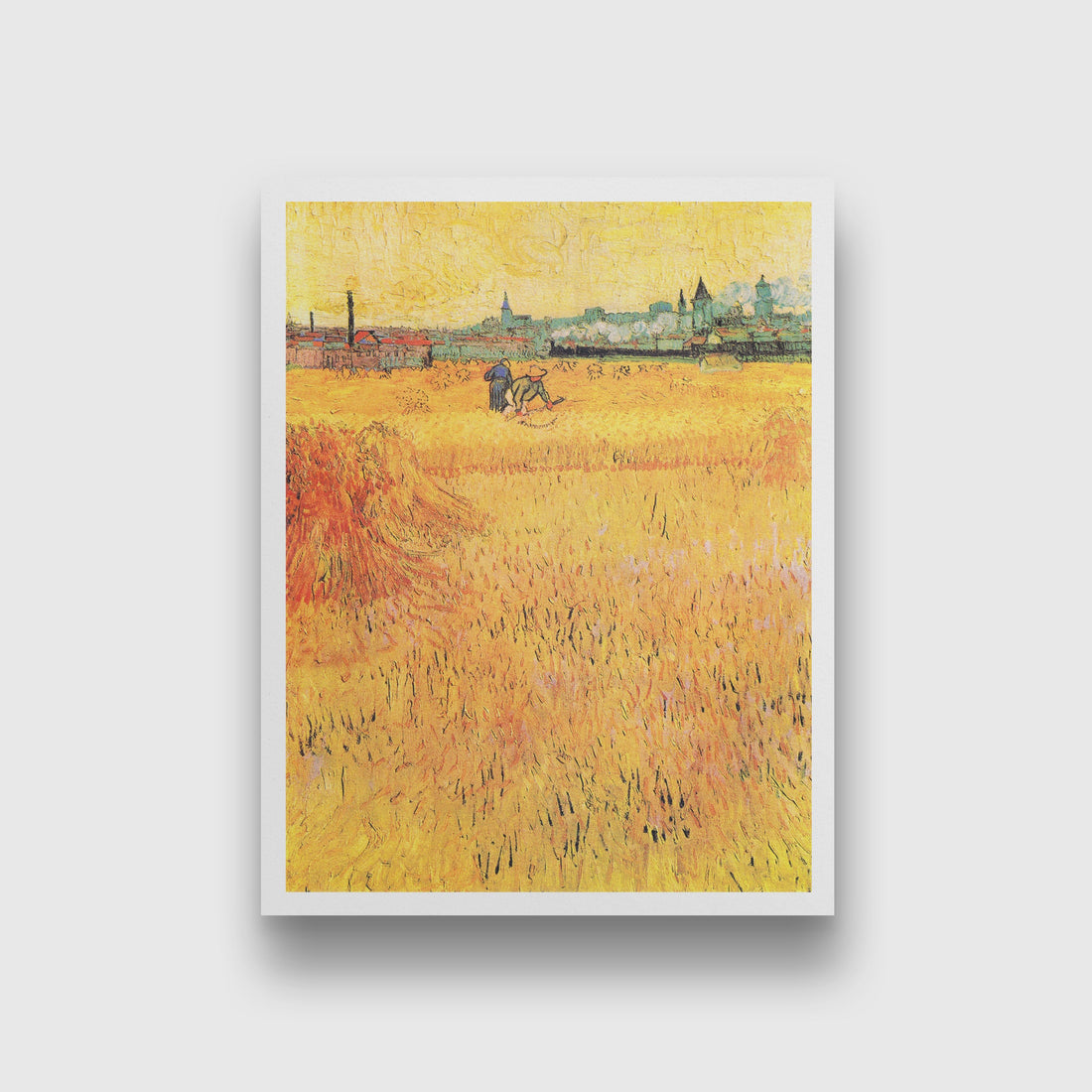 Wheat field with View of Arles (1888) famous landscape painting 3 : 4 Vertical Premium Wall Art Canvas by MeriDeewar