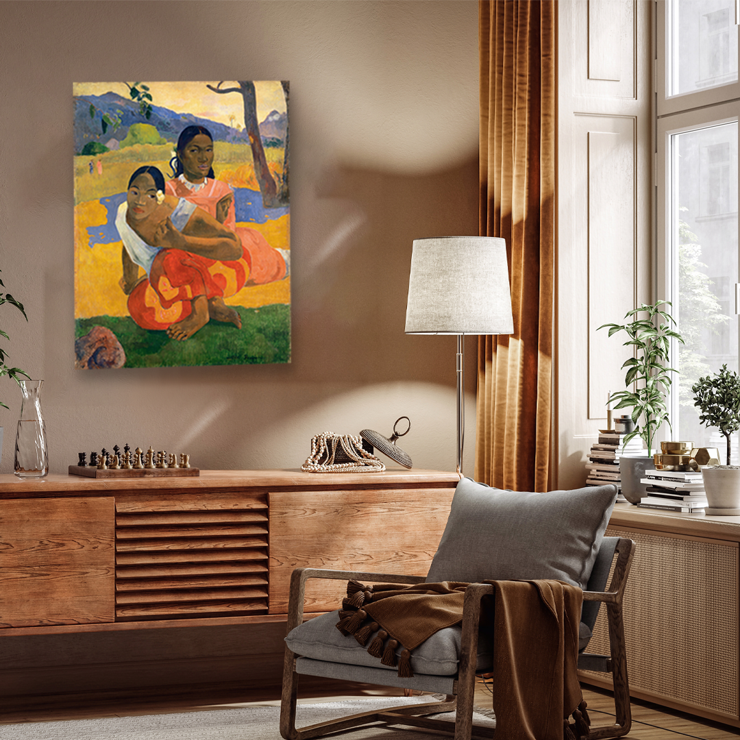 When Will You Marry 1892 French Post Impressionist Painting 3 : 4 Vertical Premium Wall Art Canvas by MeriDeewar