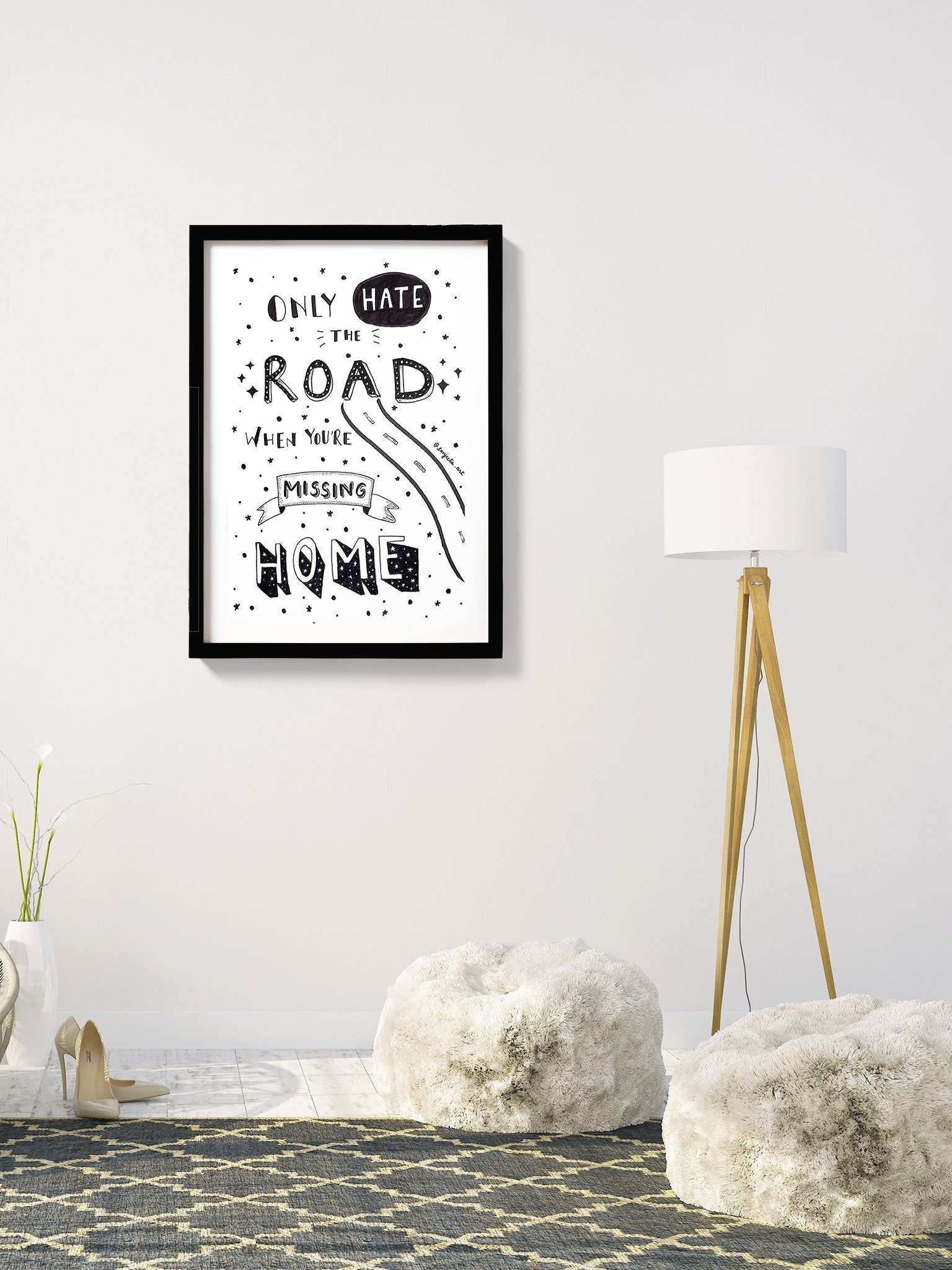 When you're missing home Art Painting - Meri Deewar 2 : 3 Vertical Premium Wall Art Canvas by MeriDeewar