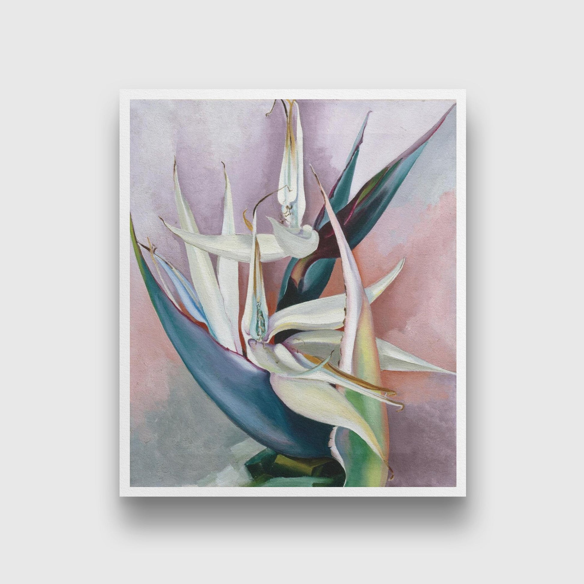 White Bird of Paradise Painting - Meri Deewar 5 : 6 Vertical Premium Wall Art Canvas by MeriDeewar