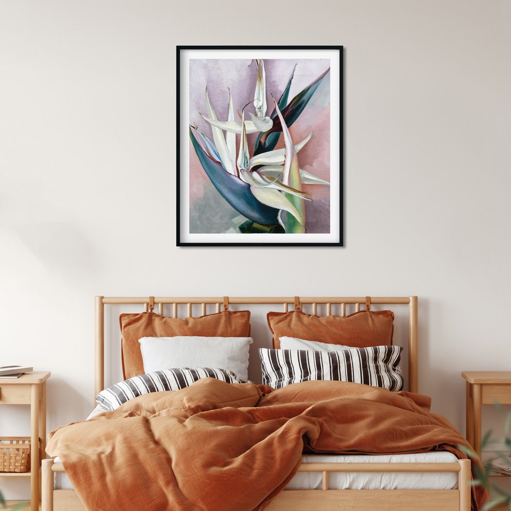 White Bird of Paradise Painting - Meri Deewar 5 : 6 Vertical Premium Wall Art Canvas by MeriDeewar