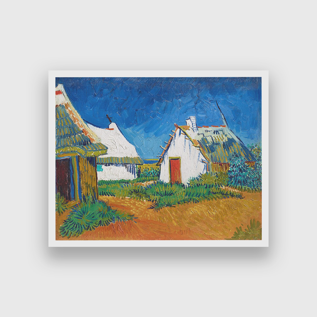 White cottages at Saintes Maries Painting 2 : 1 Horizontal Premium Wall Art Canvas by MeriDeewar