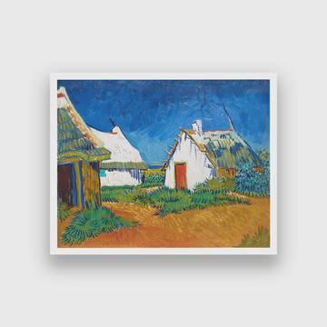 White cottages at Saintes Maries Painting 2 : 1 Horizontal Premium Wall Art Canvas by MeriDeewar