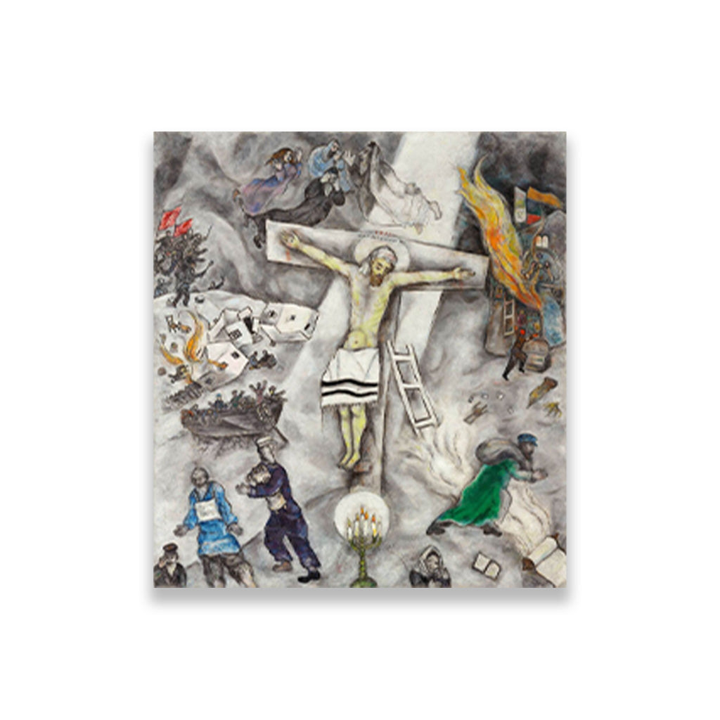 White Crucifixion Painting - Meri Deewar 3 : 4 Vertical Premium Wall Art Canvas by MeriDeewar