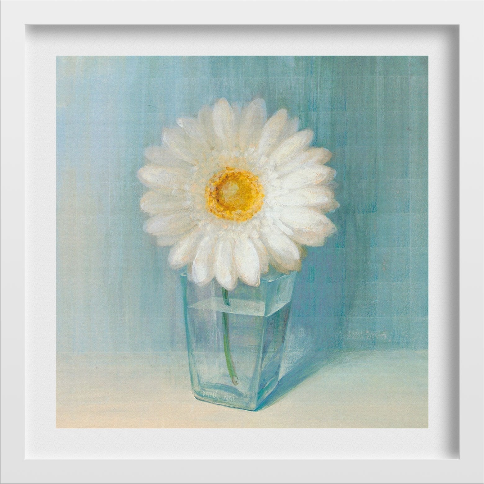 White Flower Oil Painting 4 - Meri Deewar 1 : 1 Square Premium Wall Art Canvas by MeriDeewar