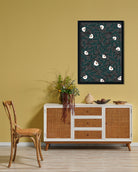 White Foliage Painting 2 : 3 Vertical Premium Wall Art Canvas by MeriDeewar