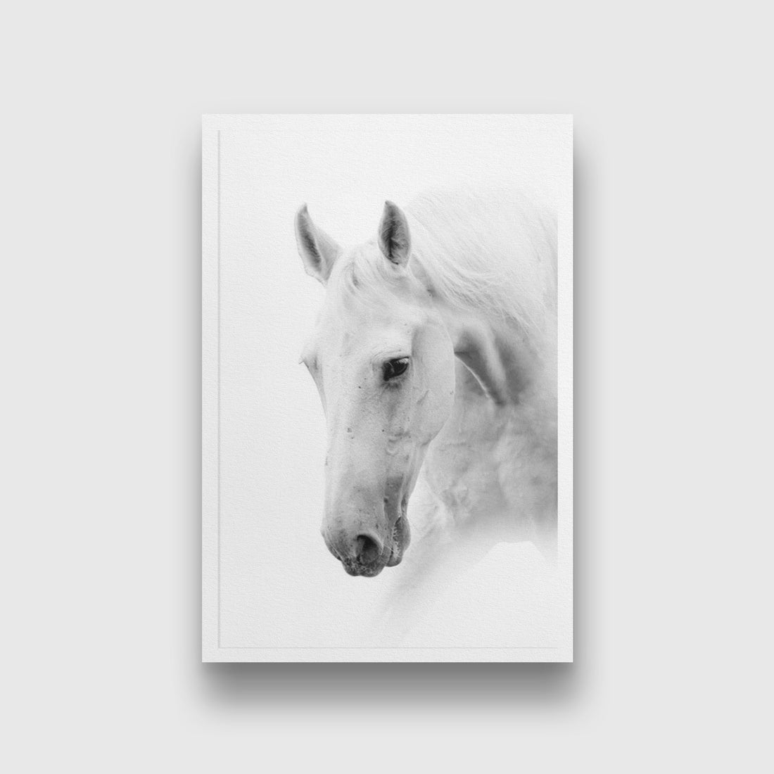 White Horse Painting - Meri Deewar 2 : 3 Vertical Premium Wall Art Canvas by MeriDeewar