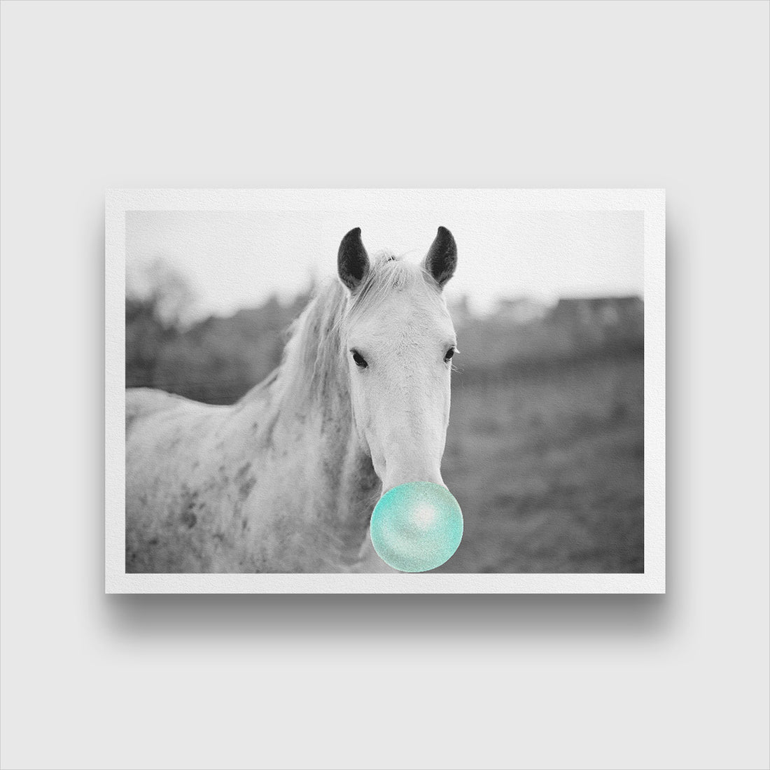 White Horse Painting 3 : 2 Horizontal Premium Wall Art Canvas by MeriDeewar
