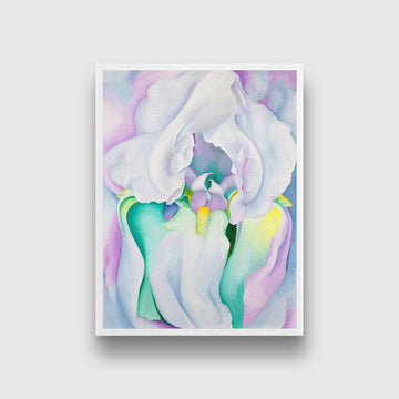 white iris Painting - Meri Deewar 3 : 4 Vertical Premium Wall Art Canvas by MeriDeewar