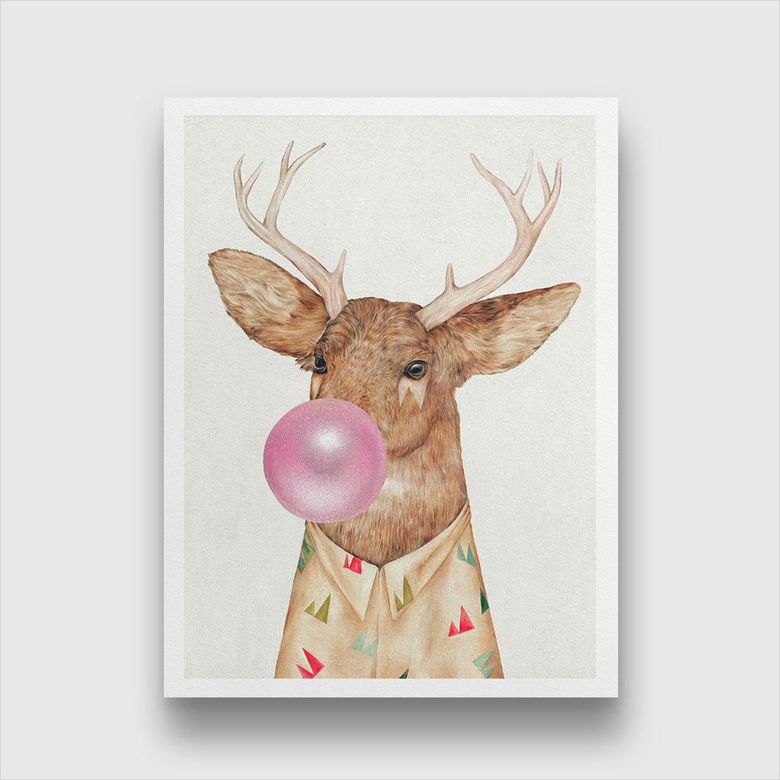 White Tailed Deer Painting 3 : 4 Vertical Premium Wall Art Canvas by MeriDeewar