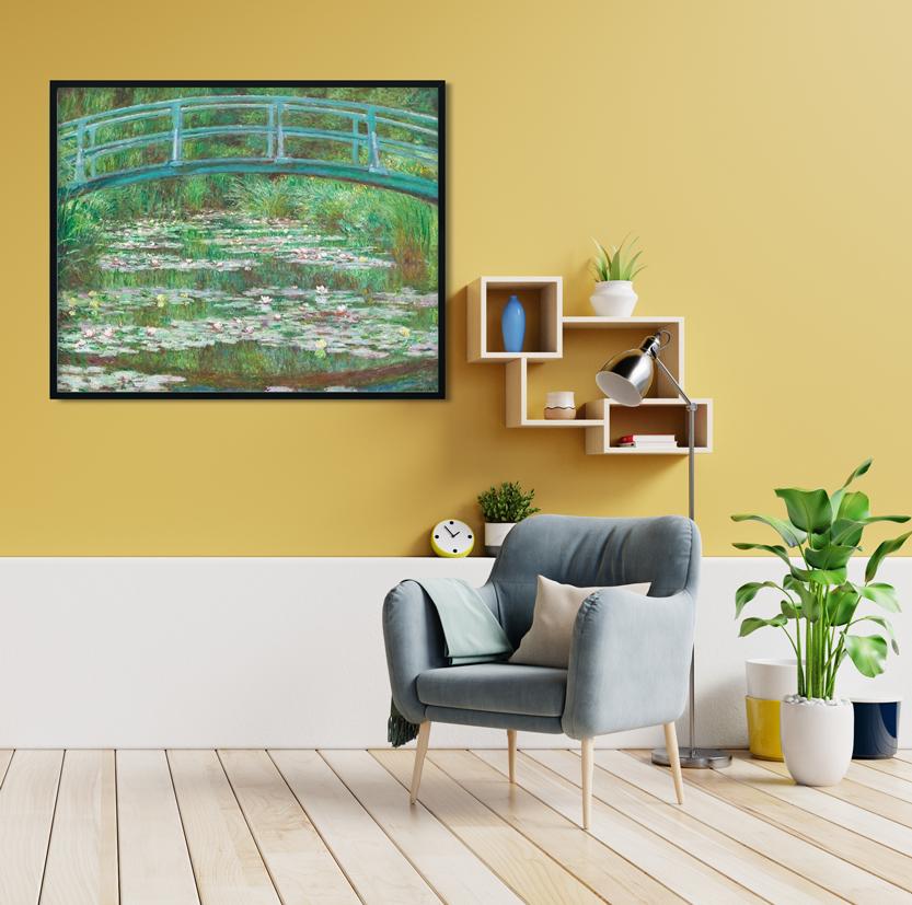 White Water Lilies By Claude Monet Painting - Meri Deewar 4 :5 Vertical Premium Wall Art Canvas by MeriDeewar