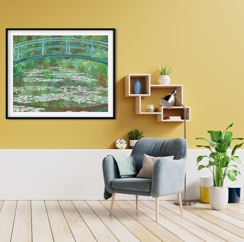 White Water Lilies By Claude Monet Painting - Meri Deewar 4 :5 Vertical Premium Wall Art Canvas by MeriDeewar