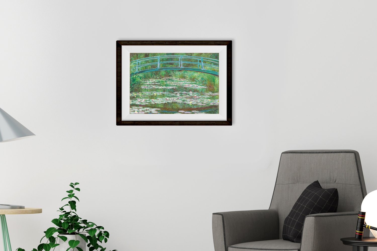 White Water Lilies By Claude Monet Painting - Meri Deewar 4 :5 Vertical Premium Wall Art Canvas by MeriDeewar