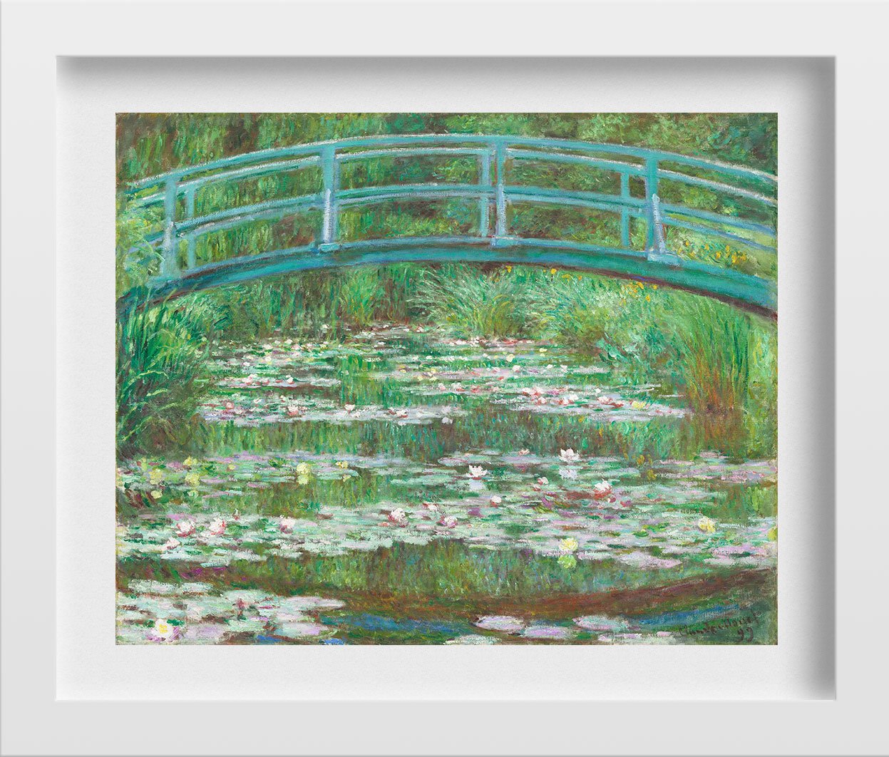 White Water Lilies By Claude Monet Painting - Meri Deewar 4 :5 Vertical Premium Wall Art Canvas by MeriDeewar
